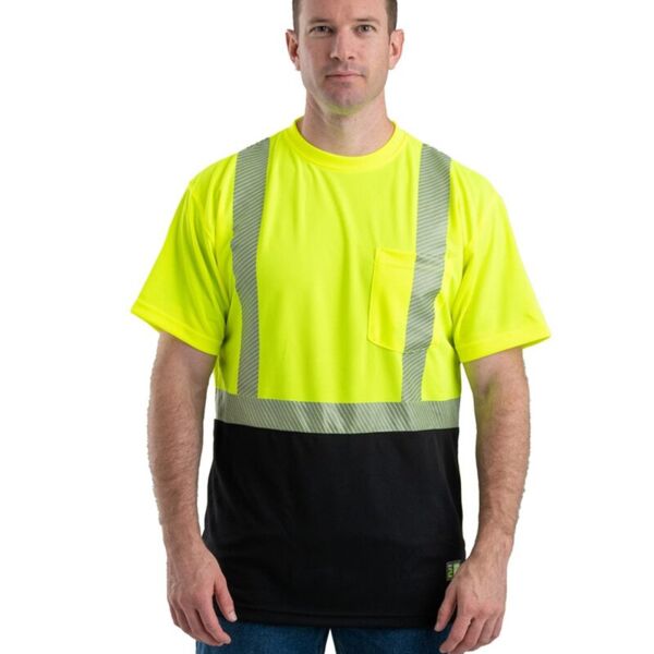 Unisex Hi-Vis Class 2 Color Blocked Pocket T-Shirt Thumbnail