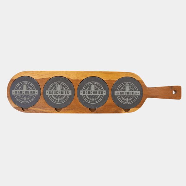 18 1/2" x 4 1/4" Acacia Wood/Slate Serving Board Thumbnail